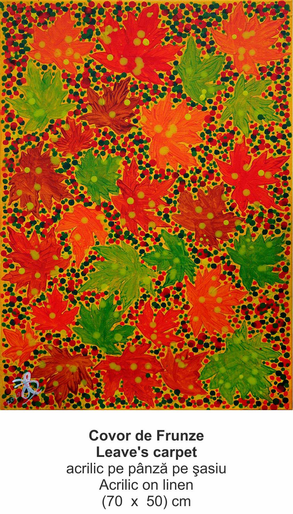 „Covor de Frunze” („Leave's carpet ”) - acrilic pe pânză pe şasiu (Acrilic on linen) - (70  x  50) cm - img 28