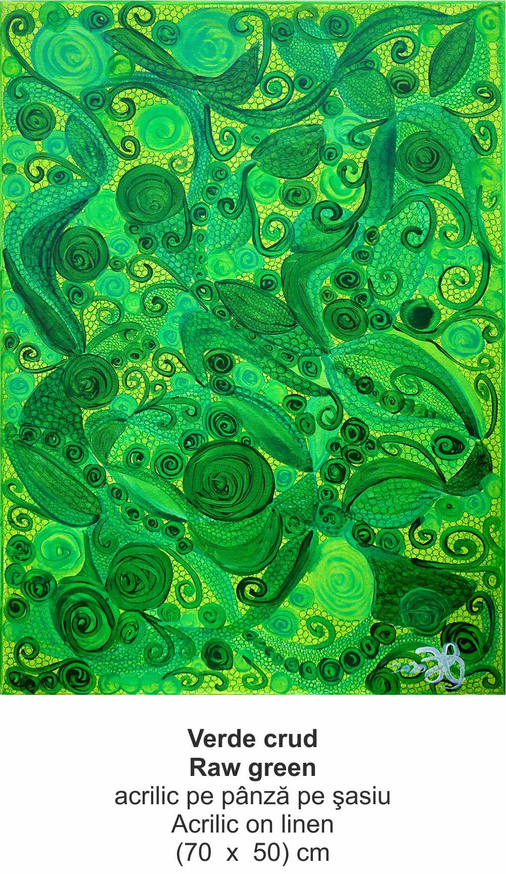 „Verde crud” („Raw green ”) - acrilic pe pânză pe şasiu (Acrilic on linen) - (70  x  50) cm - img 35