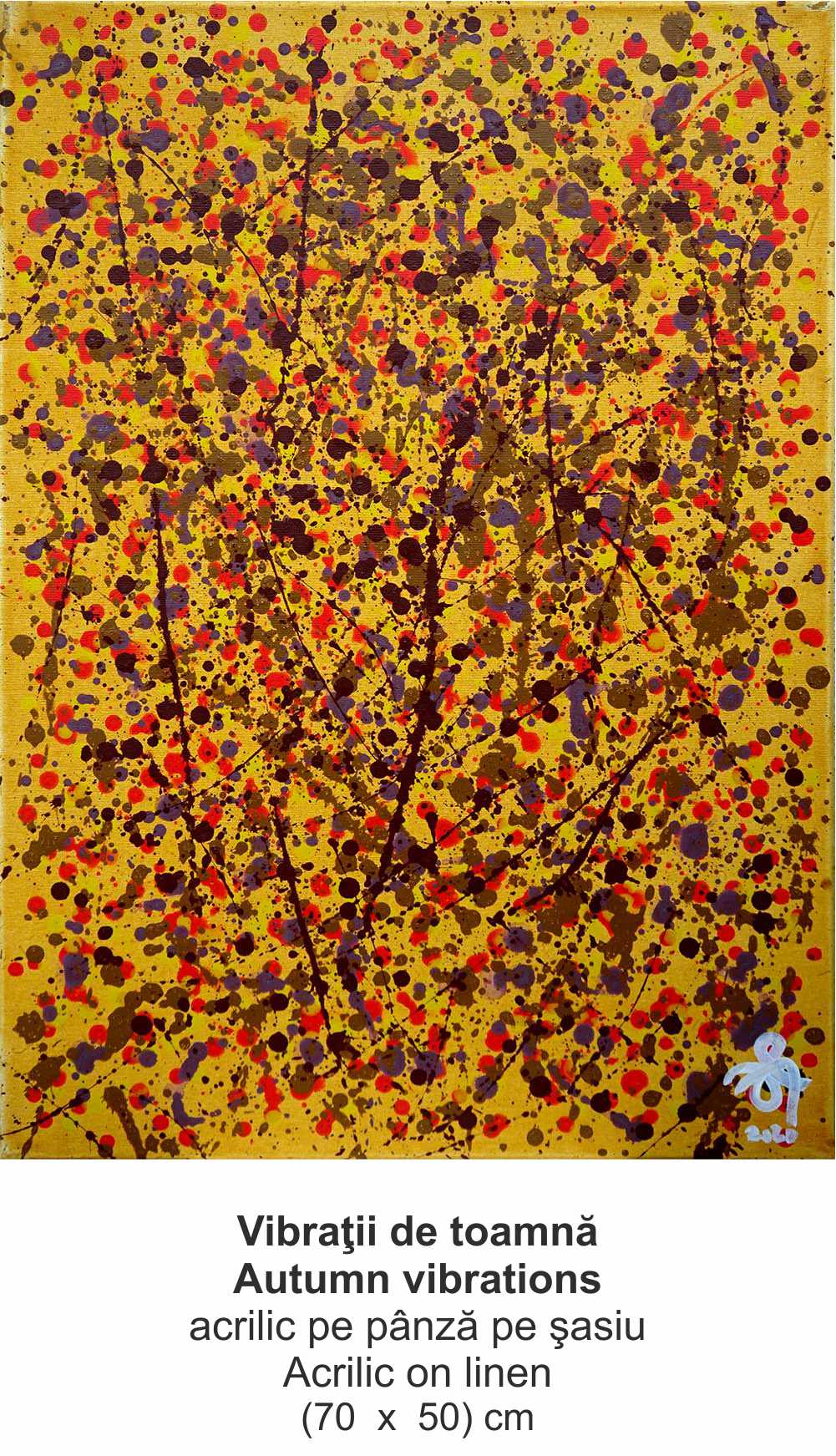 „Vibraţii de toamnă” („Autumn vibrations”) - acrilic pe pânză pe şasiu (Acrilic on linen) - (70  x  50) cm - img 48